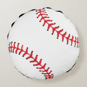 野球白と赤 ラウンドクッション (裏面)