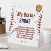 野球私の水は赤ちゃんシャワーのゲームサインを破った 台座サイン (インサイチュ)