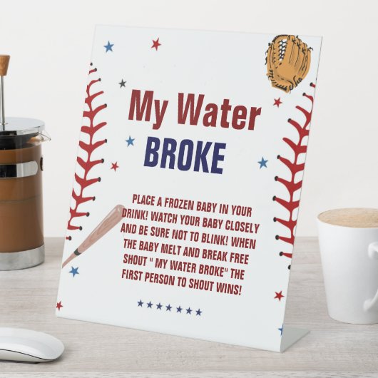 野球私の水は赤ちゃんシャワーのゲームサインを破った 台座サイン (インサイチュ)