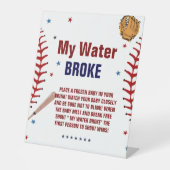 野球私の水は赤ちゃんシャワーのゲームサインを破った 台座サイン (正面)