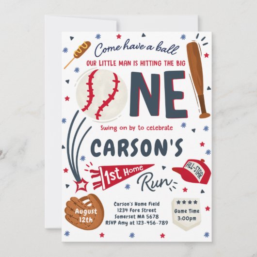 野球第1回ホー走ムバースデーパーティー 招待状 (正面)