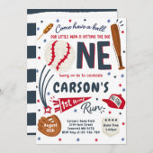 野球第1回ホー走ムバースデーパーティー 招待状 (正面/裏面)