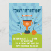 野球第1期バースデースポーツテーマ 招待状 (正面/裏面)