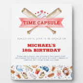 野球第1期バースデータイムカプセルのサイン フォトプラーク (正面)