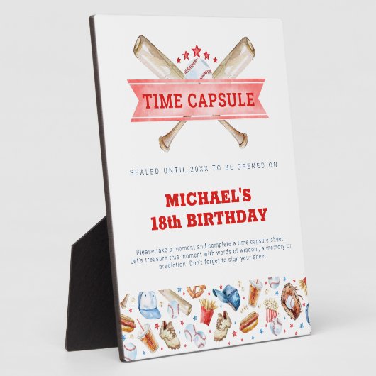 野球第1期バースデータイムカプセルのサイン フォトプラーク (側面)