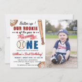 野球第1期パーティー打者アップフォト 招待状 (正面)