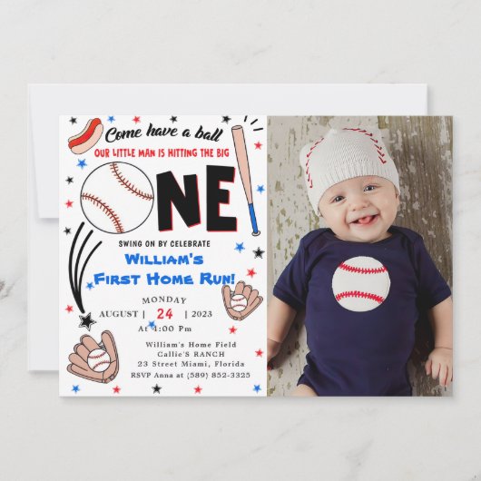 野球第1期ホーム走バースデーパーティー 招待状 (正面)