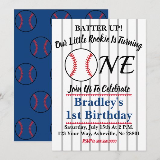 野球第1期招待状 招待状 (正面/裏面)