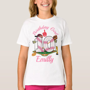 野球第10誕生日ガール10th tシャツ