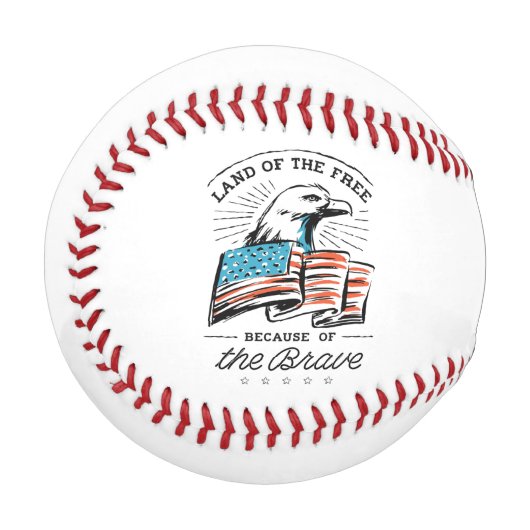 野球第4回7月独立記念日アメリカ国旗  野球ボール (正面左)