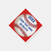 野球紙ナプキンス2文字ボックス、チームカラー スタンダードカクテルナプキン (角)