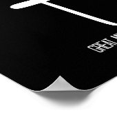 野球素晴らし選手考えフィット – 黒 ポスター (角)