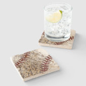 野球素朴コースタトラバーチンコースター ストーンコースター (横)