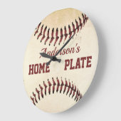 野球素朴ストリングズホームプレートカスタム ラージ壁時計 (傾斜)