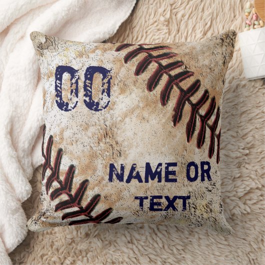 野球素朴装飾用クッションパーソナライズされた、 クッション (ブランケット)