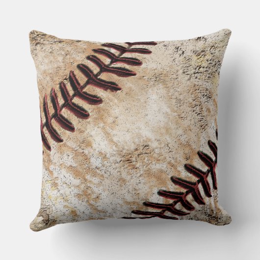 野球素朴装飾用クッションパーソナライズされた、 クッション (裏面)