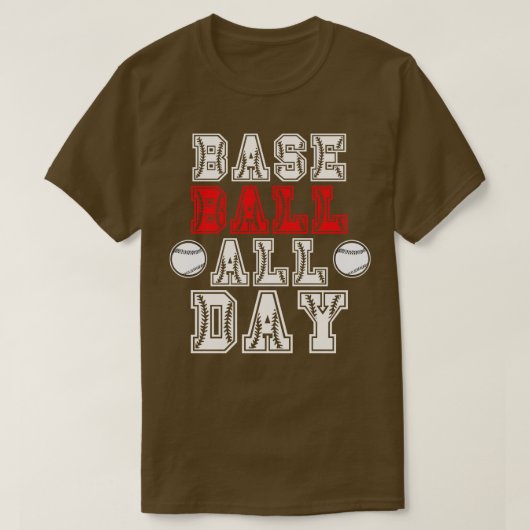 野球終日野球好き Tシャツ (デザイン正面)
