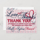 野球結婚のサンキューカード1-HOWARD結婚 ポストカード (正面/裏面)