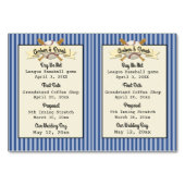 野球結婚のトレーディングカード テーブルナンバー (裏面)