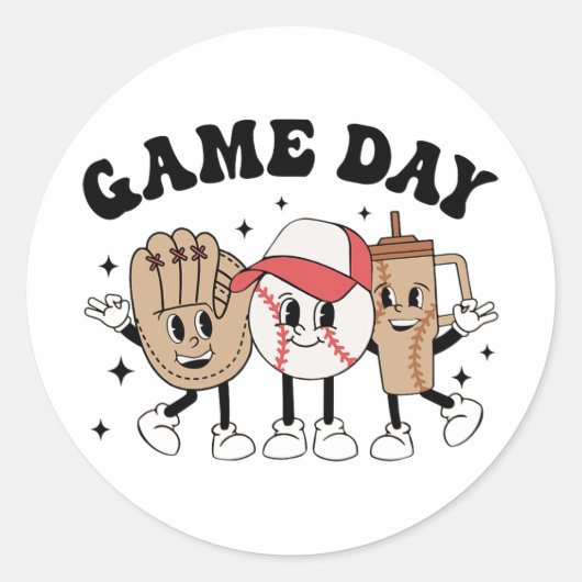 野球試合日ヴィンテージマザーズ日女性男輝 ラウンドシール (正面)