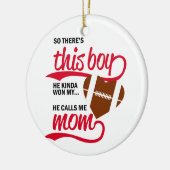 野球誇りを持ったのママの写真 セラミックオーナメント (左)