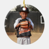 野球誇りを持ったのママの写真 セラミックオーナメント (裏面)