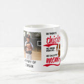 野球誇りを持ったの母の写真 コーヒーマグカップ (正面右)