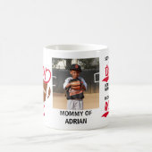 野球誇りを持ったの母の写真 コーヒーマグカップ (中央)