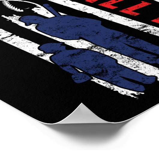 野球誇りを持ったパパアメリカンフラッグスポ父のーツ ポスター (角)