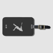 野球誇りを持った打者のシルエット ラゲッジタグ (正面横)