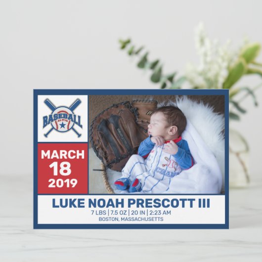 野球誕生写真の発表 案内状 (スタンド正面)