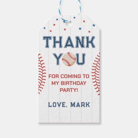 野球誕生日ありがとう ギフトタグ (正面)