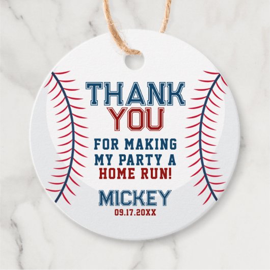 野球誕生日ありがとう フェイバータグ (正面)