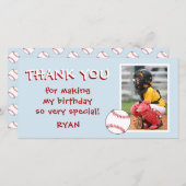 野球誕生日サンキューフォトカード サンキューカード (正面/裏面)