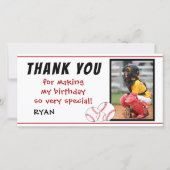 野球誕生日サンキューフォトカード サンキューカード (正面)