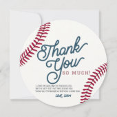 野球誕生日サークル写真サンキューカード 招待状 (正面)