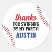 野球誕生日シール ラウンドシール (正面)