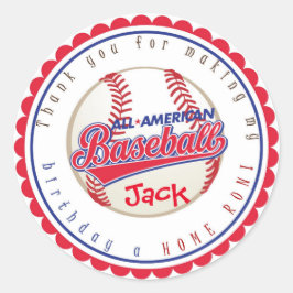 野球誕生日シール ラウンドシール