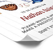 野球誕生日タイムカプセル標識 ポスター (角)