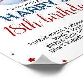 野球誕生日タイムカプセル標識 ポスター (角)