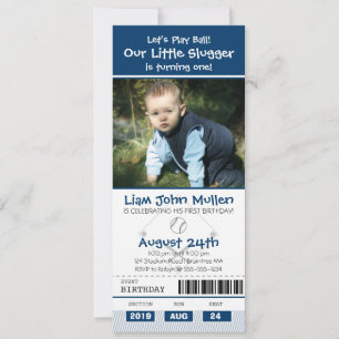 野球誕生日チケット 招待状