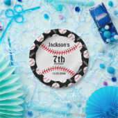 *野球誕生日デザイン|個人用設定 ペーパープレート (パーティー)