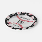 *野球誕生日デザイン|個人用設定 ペーパープレート (アングル)