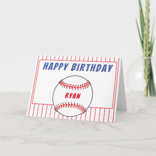 野球誕生日パーソナライズされたキッズ カード