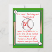 野球誕生日パーティーの招待ボーイズ&ガールズ 招待状 (正面)