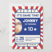 野球誕生日パーティーの招待状 招待状 (正面)