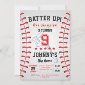 野球誕生日パーティーの招待状 招待状 (正面)