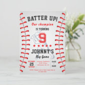 野球誕生日パーティーの招待状 招待状 (スタンド正面)