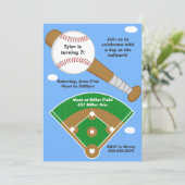 野球誕生日パーティーの招待 招待状 (スタンド正面)