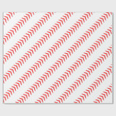 野球誕生日パーティー赤いシーム ラッピングペーパー (フラット)